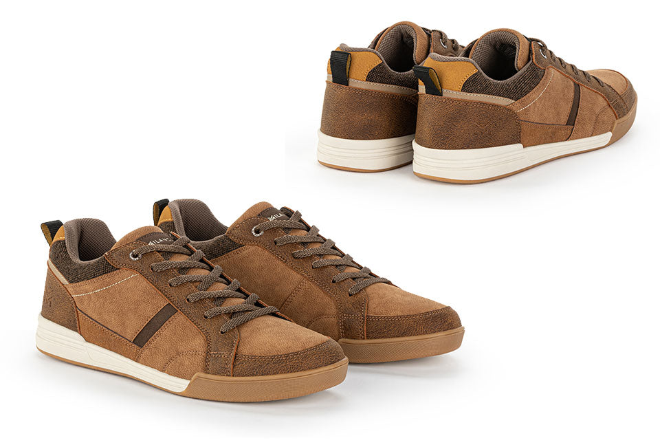 Milanoro - Comfortabele sneakers voor heren - Cognac - Maat 43