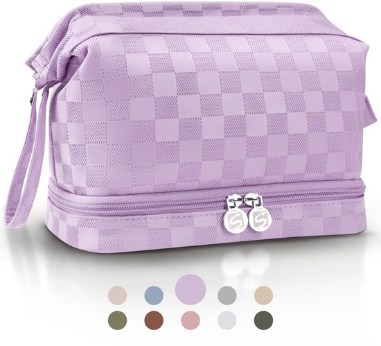 SC Travel Essentials - Toilettas en Make-up Organizer - Waterdicht en Compact - Geschikt voor Reis en Dagelijks Gebruik - Unisex - Paars