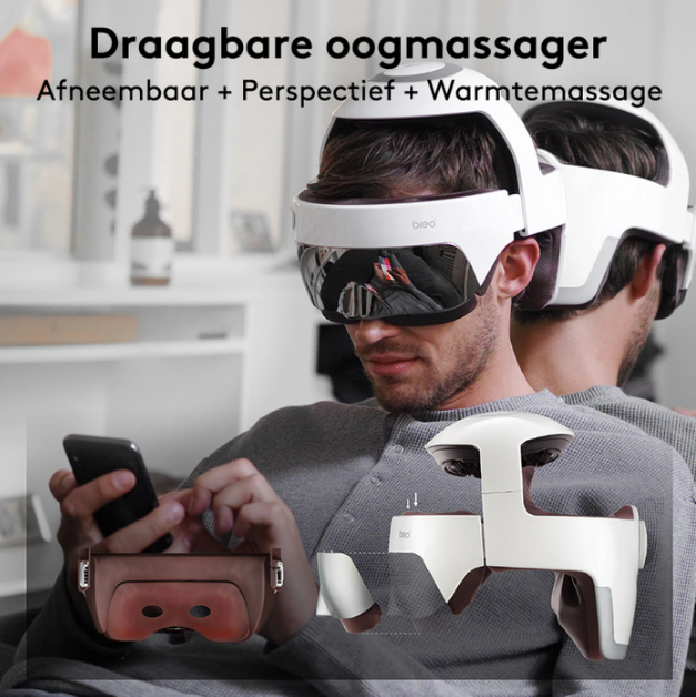 Breo iDream5s Elektrische Hoofdmassager - Wit - Oog- & Nekmassage met Warmte