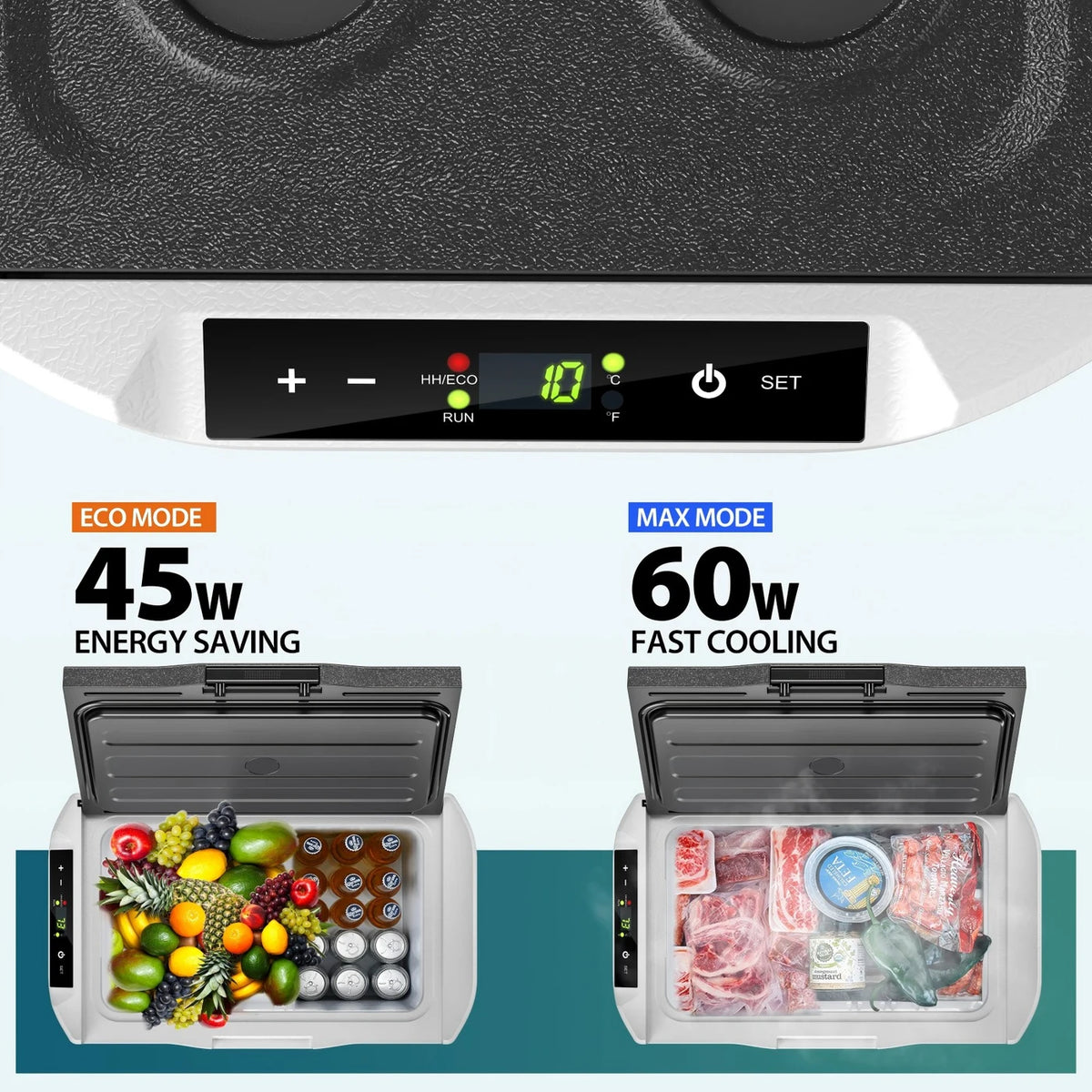 Euhomy Compressor Koelbox 21 Liter - Koelen en Vriezen -20 tot 20 °C - 12/24 V en 230 V - Bediening via App - LED-verlichting