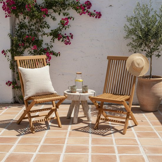 AXI Mina Teak Tuinstoelen – Set van 2 – Opklabare Teakhouten Tuinstoelen voor Buiten – Comfortabele Stoelen – Geschikt voor Tuin en Terras