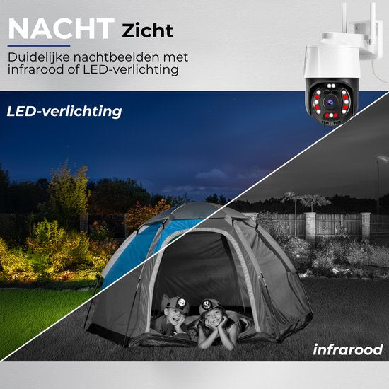 Camux Cam-VisionX Beveiligingscamera Buiten IP66 - 3MP 2K Camera - Buitencamera met Nachtzicht - Wifi met App - Security Camera