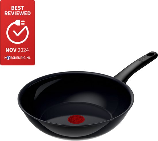 Tefal Revive Black - Wokpan - Ø28 cm - Keramisch - PFAS-vrij - Geschikt voor Inductie