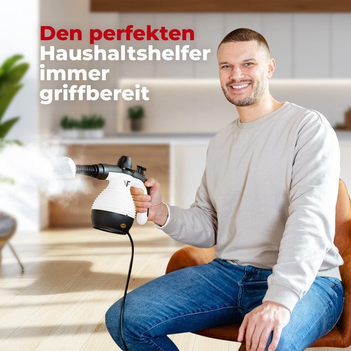 Neighbour's Friend Dampfreiniger Nieuw Model – Krachtige Handstoomreiniger, 3,5 Bar Druk, 4m Kabel, 350ml Tank voor Auto, Werkplaats en Huishouden