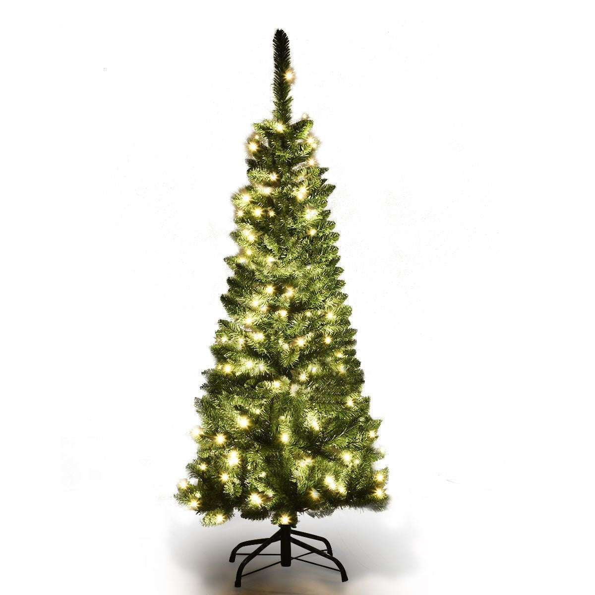Coast Kunstkerstboom Smal - MET Warm Witte LED Verlichting - Groen - 135cm