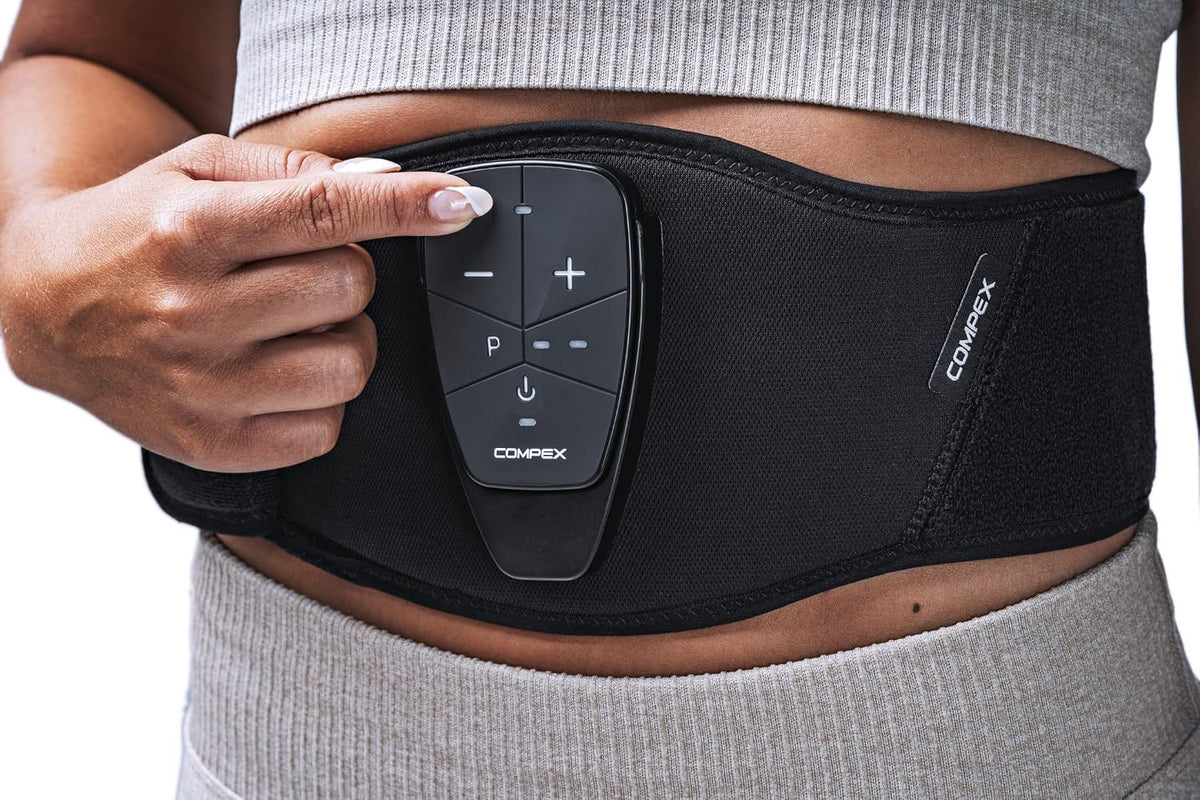 Compex Corebelt 1.0 Elektrostimulatiegordel - 2 Programma's - Buikspieren en Onderrug - S/M (65-85 cm) - Zwart