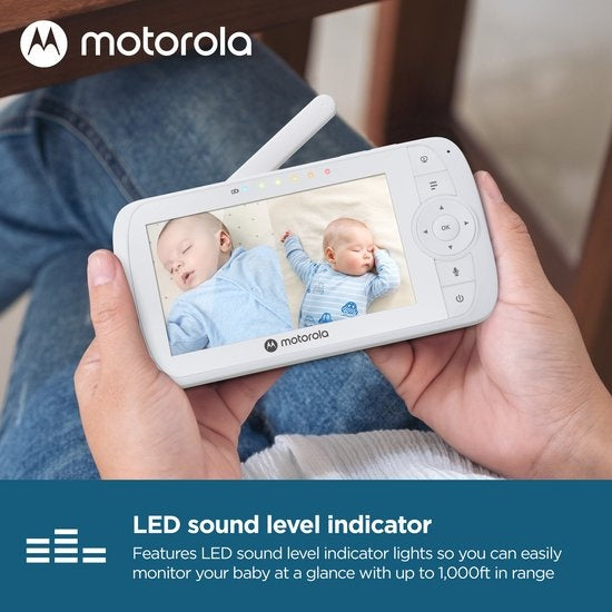 Motorola Nursery VM35-2 - Babyfoon met Ingebouwde Microfoon - 2 Cameras met Nachtvisie  - 5 Inch Scherm - Wit