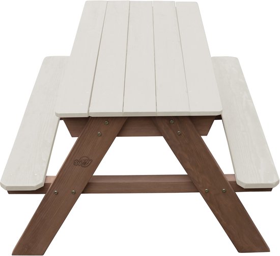 Sunny Dave Zand & Water Picknicktafel in Beige voor kinderen - Multifunctionele Picknick tafel met 2 uitneembare kunststof bakken - FSC hout