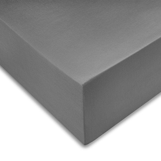 Zohome Hoeslaken Satinado - Onderlaken 1 persoons - 90x200 - 100% Katoen-Satijn - Grijs