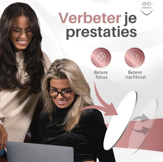 LC Eyewear Computerbril - Blauw Licht Bril - Blue Light Glasses - Beeldschermbril - Metaal - Unisex - Rose Gold