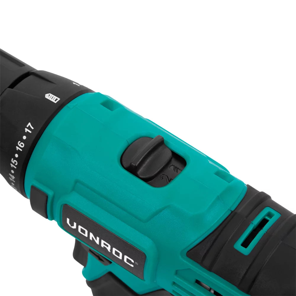 Vonroc Accuboormachine 12V - Met 2,0Ah accu, USB-C kabel en 16-delige boor- en bitset