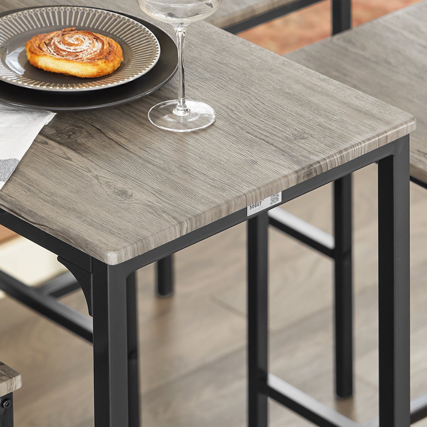 SoBuy Eettafelset OGT14-N - 1 Tafel met 4 Stoelen - 100 x 45 x 87 cm - MDF