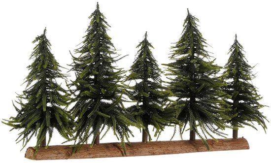 House of Seasons Decoratie Boomstam met Kunstkerstbomen - L80 x H40 cm - Groen