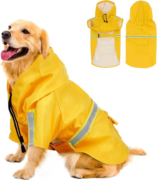 Dutchwide - Hondenjas - Regenjas Hond - Geel -Maat S