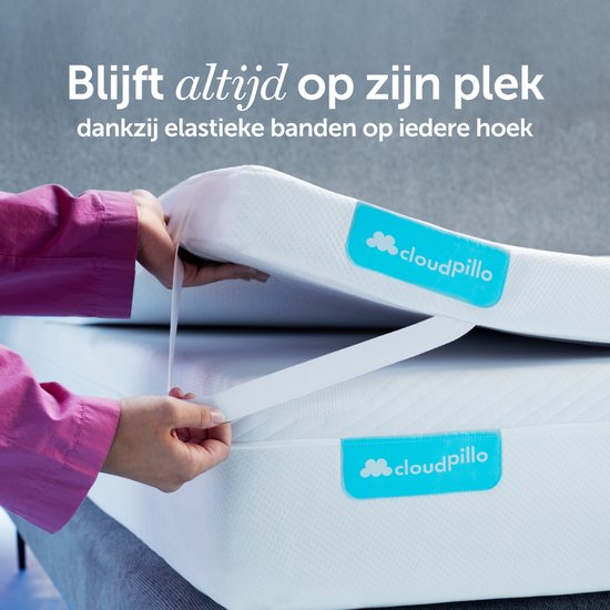Cloudpillo Original Topper 90x200 - Topdekmatras - Adaptieve Ondersteuningslaag - 4-Seizoenen - Voorzien van Elastieken - Matras Topper
