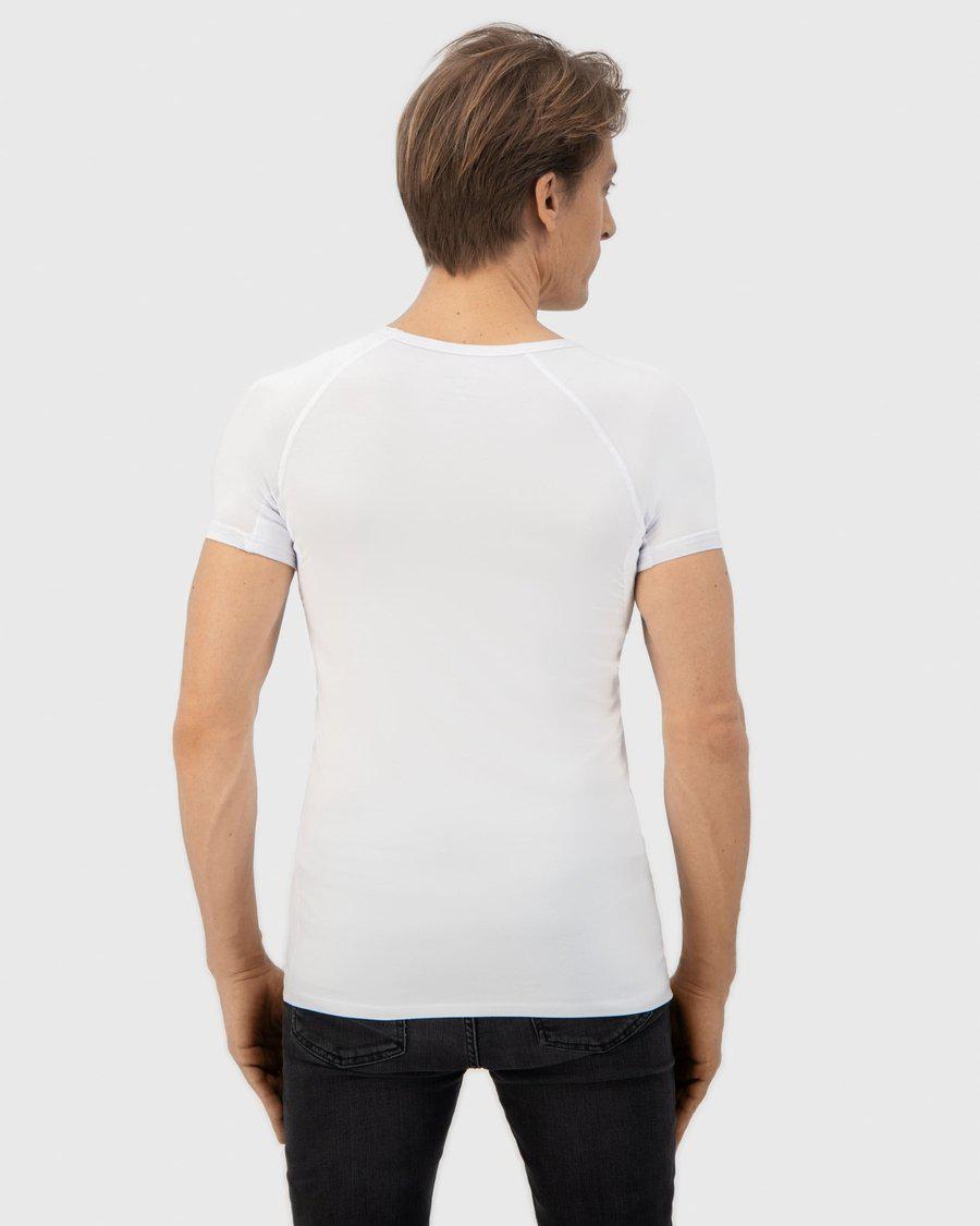 Fibershirts Anti Zweet Shirt Diepe V-hals - Wit - M - Heren