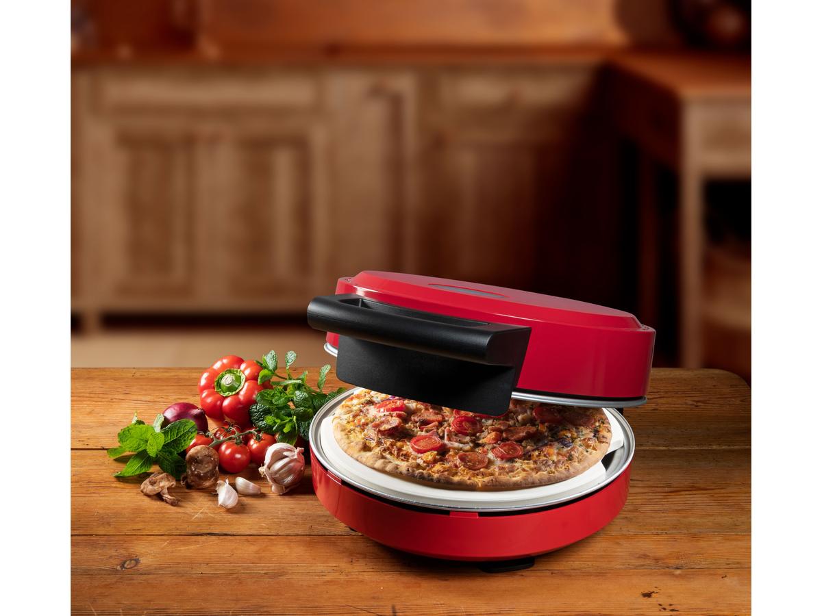 Bestron Pizzasteenoven - 30 cm - 1500W - Rood