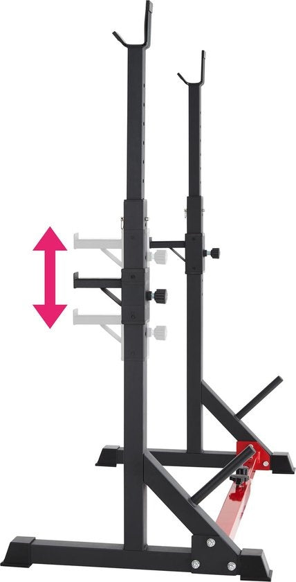 tectake® - squat rek - squat rack - Apollo - zwart / rood - 404236