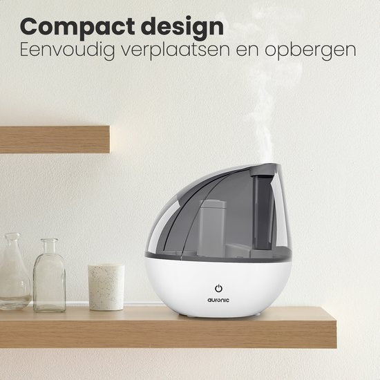 Auronic Luchtbevochtiger - Geschikt voor Babykamer & Slaapkamer - Wit - Inclusief Waterfilter