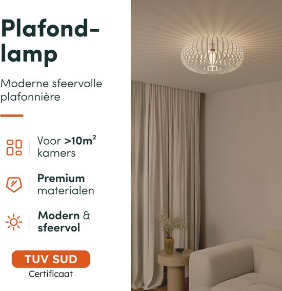 Nolt Plafondlamp Beige - Plafonniere E27 Lamp - Industrieel - Taupe - ⌀ 40cm