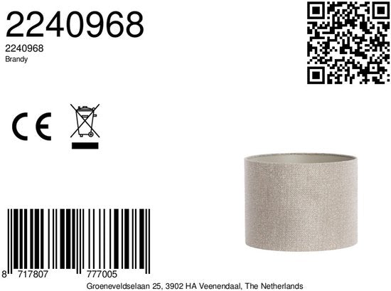 Light & Living Lampenkap Brandy - Beige - 40x40x30cm -