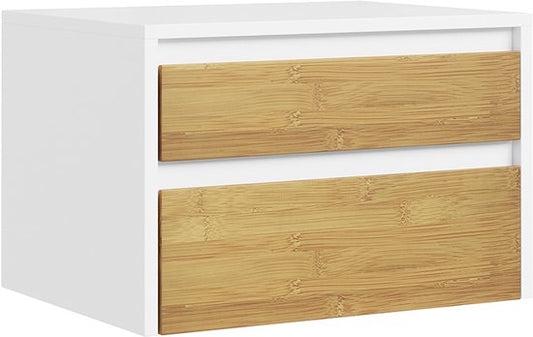 SoBuy FBT175-E-WN - Nachtkastje - Wit - 2 Laden - Push-to-Open - 40x29x25 cm | FBT175-E-WN
