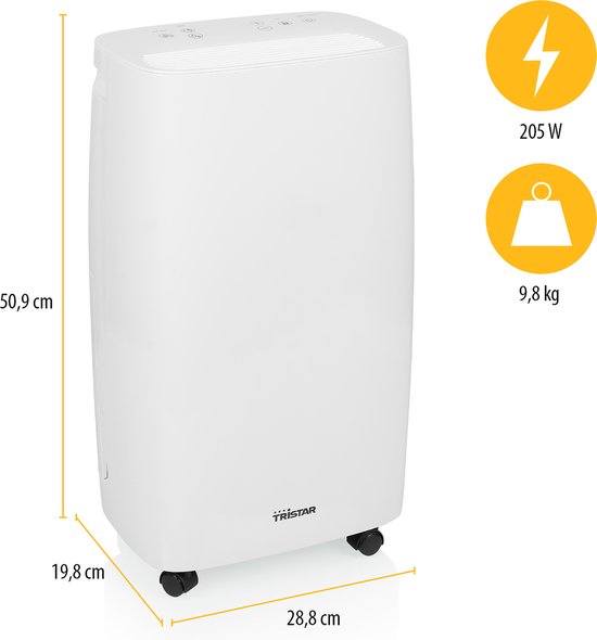 Tristar DH-5419 Luchtontvochtiger 45 m² 205 W 0.416 l/h Wit