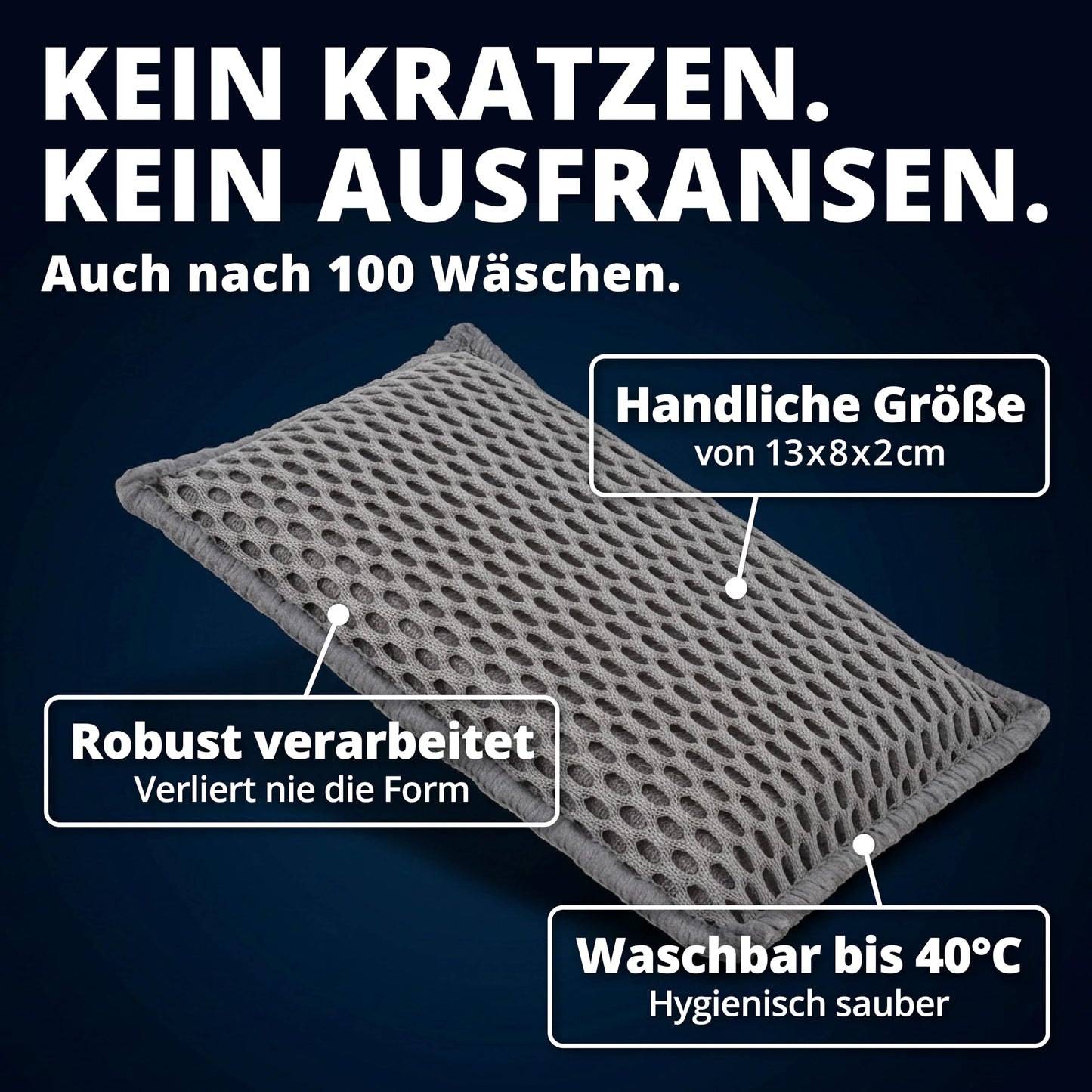 Licargo Insectenspons voor auto set van 3 - Microvezel honingraat - 13 x 8 cm
