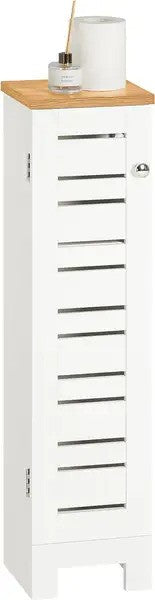 Sobuy - Toiletkast met Papierhouder –Wit - 20x75x18 cm