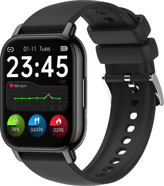 Maoo Amplify 2 Smartwatch – Bluetooth Belfunctie – WhatsApp Notificaties – Hartslag & Slaaptracker – Zwart – Android & iOS
