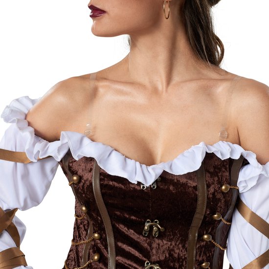 dressforfun - Woman-steampunk paleiswachtster S - verkleedkleding kostuum halloween verkleden feestkleding carnavalskleding carnaval feestkledij partykleding - 302315
