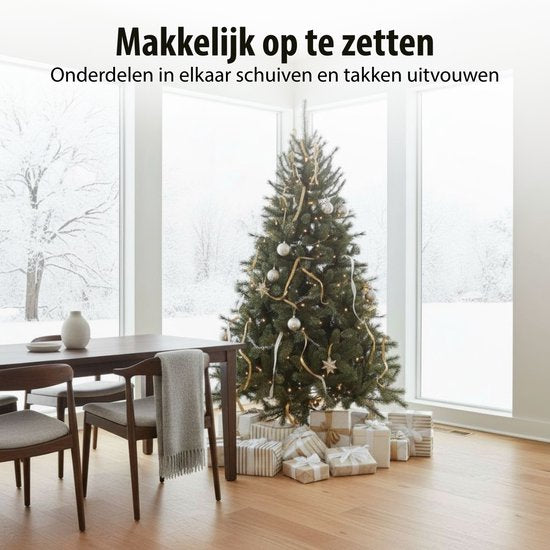 Black Box Trees Toronto Kerstboom Deluxe - Volle Uitstraling met 1282 Takken - Kerstversiering voor Binnen in Huis - Kunstboom van Kunststof - H215 x Ø145 cm - Groen