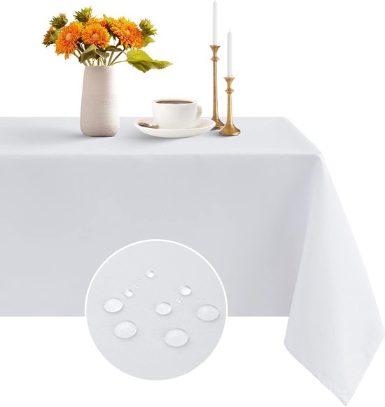Partizzle 2x Plastic Wegwerp Tafelkleed - Bride to be Versiering - Kerst Bruiloft Huwelijk Decoratie - Verjaardag - Wit - 274 x 137 cm
