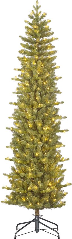 Black Box Trees Harma Smalle Kunstkerstboom met LED Verlichting - H260 x Ø73 cm - Groen