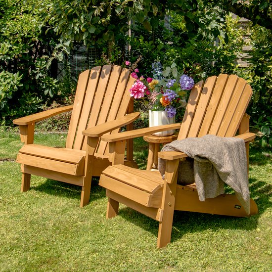 AXI Carmen Adirondack Stoel Bruin – Houten loungestoel met armleuningen – Hoge rugleuning - 90,5x78,4x93cm
