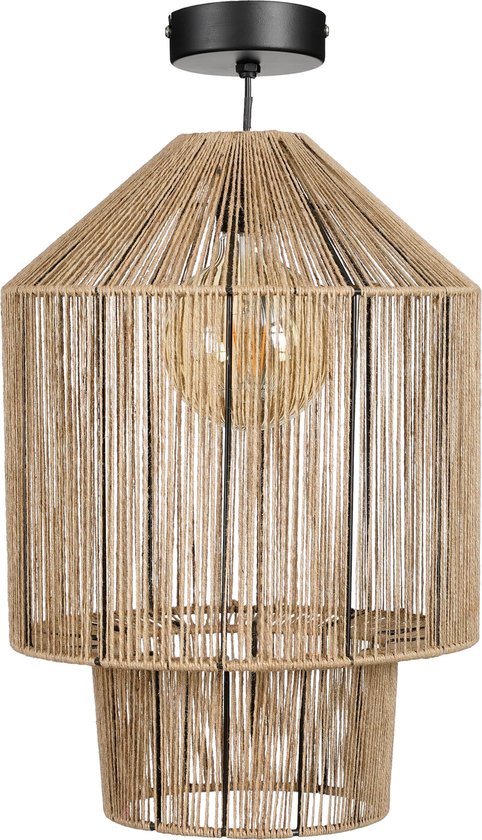 Mica Decorations Elsa Hanglamp - H49 x Ø35 cm - Jute - Lichtbruin