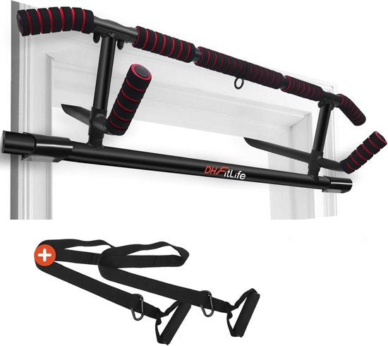 DH FitLife - Optrekstang voor deurkozijnen - Zonder schroeven - Incl. Slingtrainer - Voor deurkozijnen 70-92 cm