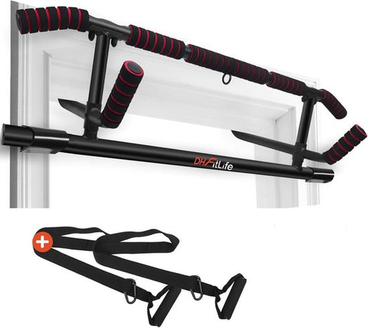 DH FitLife - Optrekstang voor deurkozijnen - Zonder schroeven - Incl. Slingtrainer - Voor deurkozijnen 70-92 cm