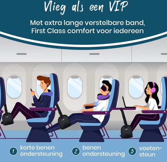 Voetensteun voor Vliegtuig - Voetenhangmat voor op Reis - Ook voor Bus, Auto of Trein - Sunflake