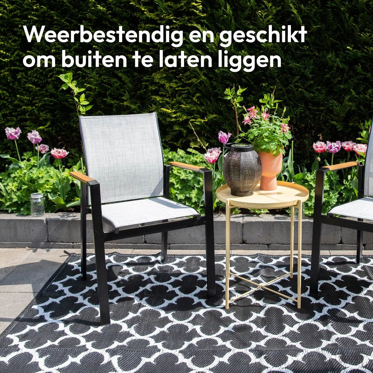 Gadgy Picknickkleed XL - Omkeerbaar - Incl. Draagtas - 230x160 cm - Wit/Zwart