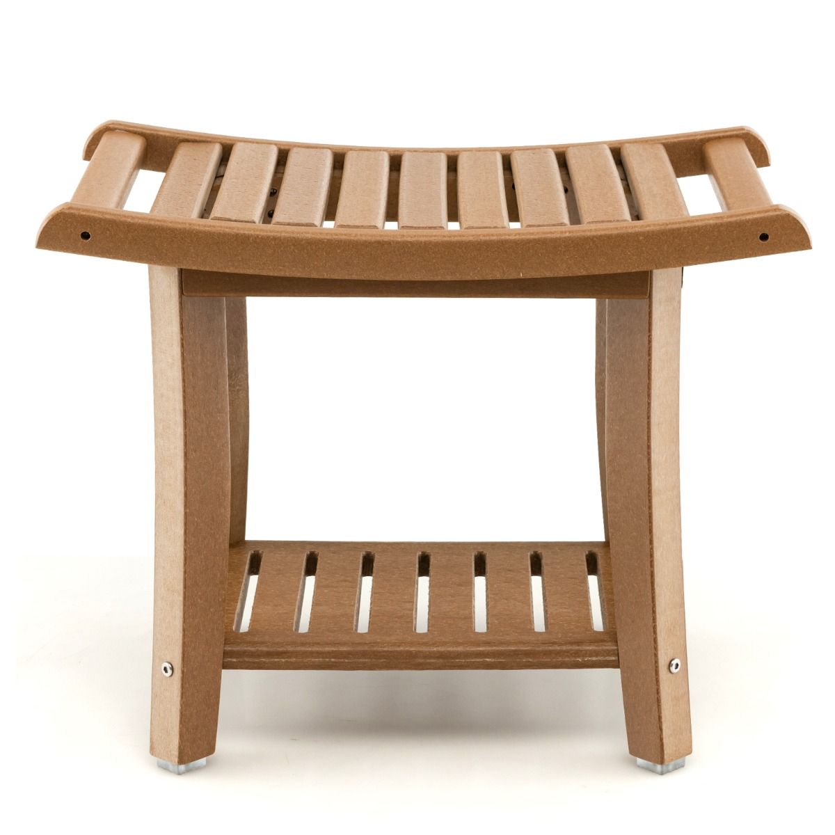 Coast Douchekruk - waterdicht - gebogen zitting - opbergplank - bruin - 60,5 x 34 x 48 cm