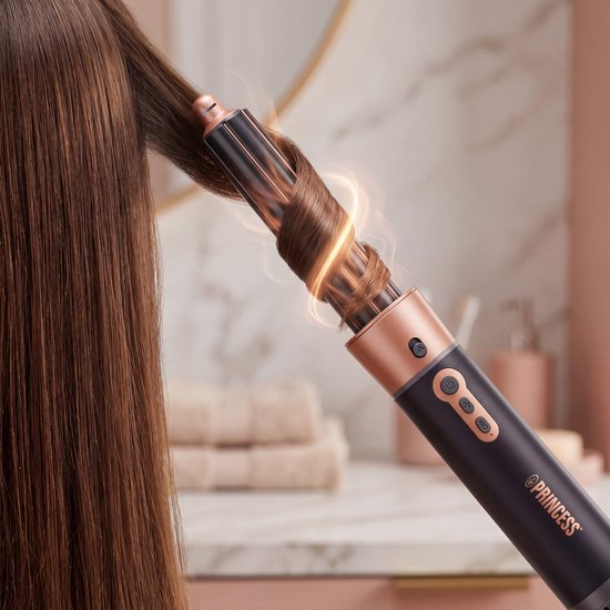 Princess Airstyler Plus 529215 – 6‑in‑1 Föhnborstel – 1000W – Met 6 opzetstukken – 3 Warmtestanden – 2 Snelheden – LED‑indicator