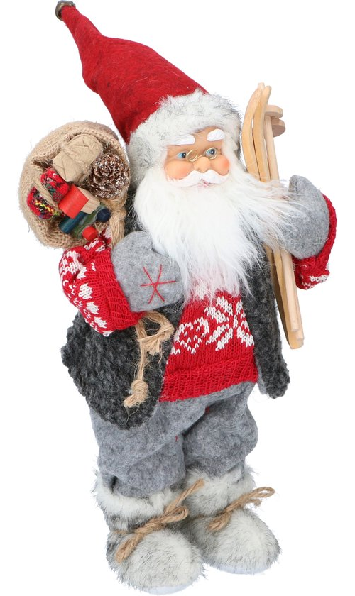Christmas Gifts Kerstman Pop - Kerst Beeldje 30CM - met Traditionele Kledij - Kerstversiering