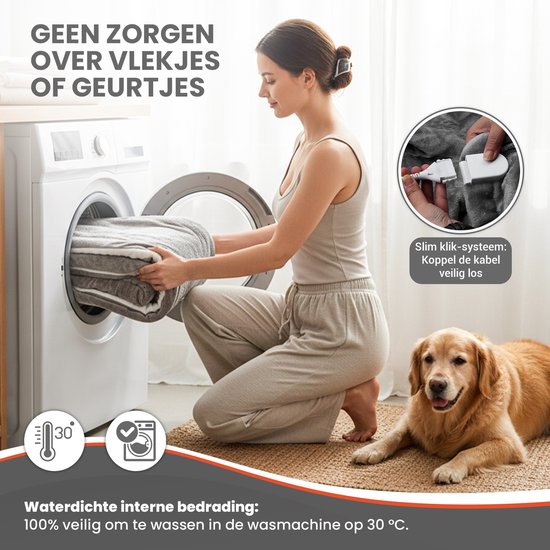 TTD® Verwarmde Deken Elektrisch - 200 x 180 cm - 40–60 °C - Flanel