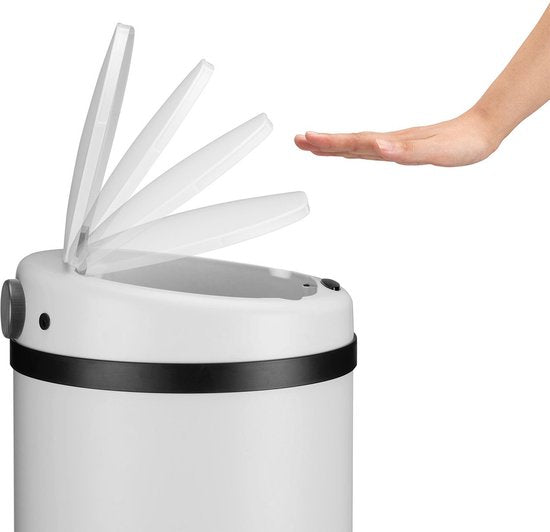 Automatische Prullenbak / Afvalemmer / Sensorprullenbak - 30 Liter - Wit - Rond