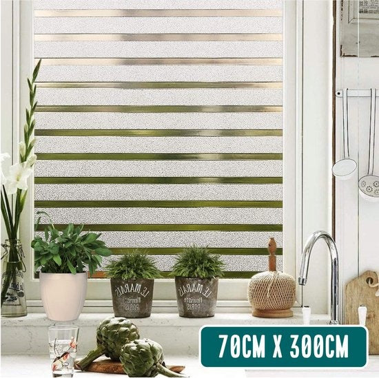 Homewell Raamfolie HR++ 70x300cm - Zonwerend & Isolerend - Statisch - Strepen