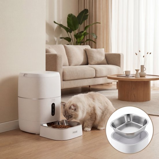 Princess Automatische Voerbak - Smart 6 Liter – Kat & Hond - App‑Bediening - Geplande Voeding - Roestvrijstalen Kom - BPA‑vrij - Antislip - Back‑up Batterij - Voerautomaat - Voerdispenser - 610060