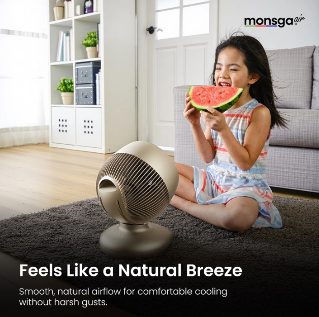 Monsga AC200 Turbotafelventilator - 30 dB Ultrastil - 360° Oscillatie - Afstandsbediening