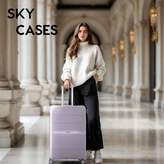 SC Urban Adventurer - Handbagage Koffer - Cijferslot - 44L - Spinner wielen - Reiskoffer met Kofferslot - Lichtgewicht Trolley - Paars