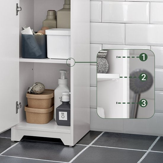 SoBuy Badkamer kast - 30 x 30 x 170 cm - wit